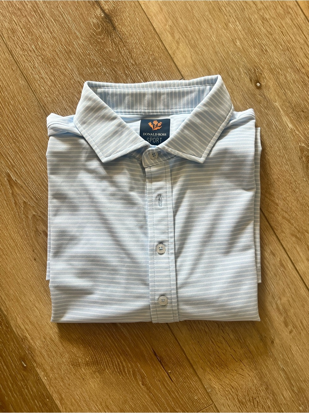 Donald Ross Sport Men’s Light Blue Striped Polo